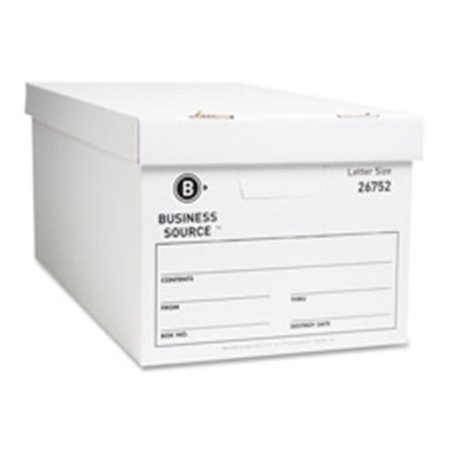 BUSINESS SOURCE Storage Box, Cardboard, White BSN26752